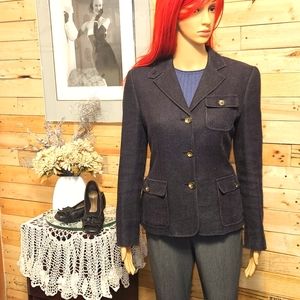 Lauren Ralph Lauren silk linen herringbone blazer